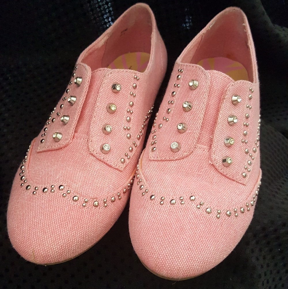 Pink Oxford Flat Shoes, Size 9